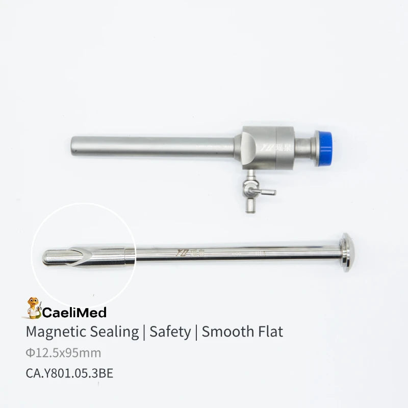 Reusable Laparoscopic Magnetic Sealing Trocar, Autoclavable Surgical Piercing Set with Flip-Seal Anti-Gas Leak Valve