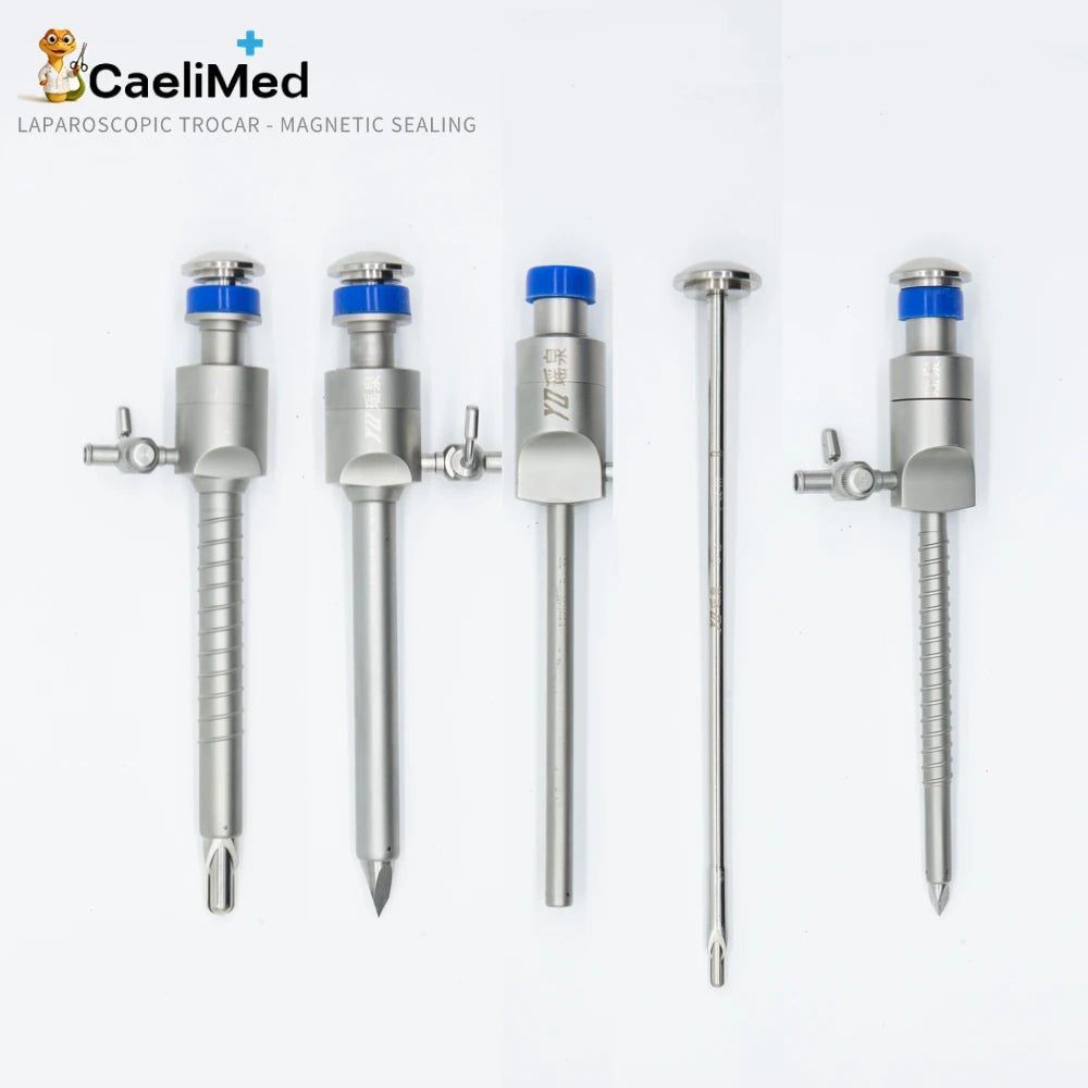 Reusable Laparoscopic Magnetic Sealing Trocar, Autoclavable Surgical Piercing Set with Flip-Seal Anti-Gas Leak Valve