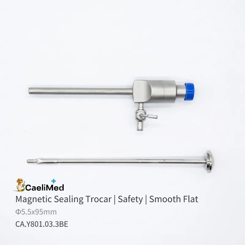 Reusable Laparoscopic Magnetic Sealing Trocar, Autoclavable Surgical Piercing Set with Flip-Seal Anti-Gas Leak Valve