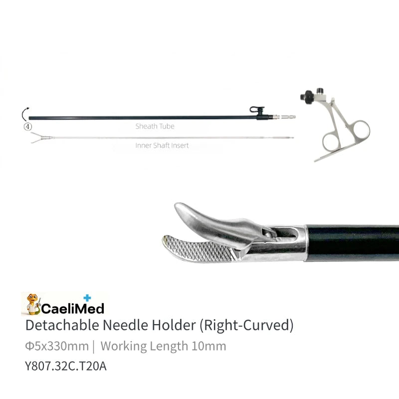 Detachable Laparoscopic Needle Holder Compatible with Storz, Reusable minimal invasive surgery Grasper Durable Design