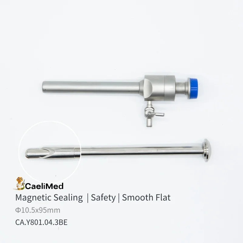 Reusable Laparoscopic Magnetic Sealing Trocar, Autoclavable Surgical Piercing Set with Flip-Seal Anti-Gas Leak Valve
