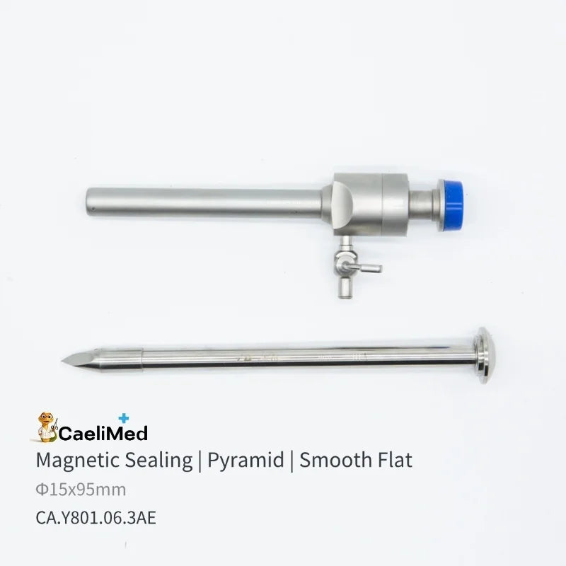 Reusable Laparoscopic Magnetic Sealing Trocar, Autoclavable Surgical Piercing Set with Flip-Seal Anti-Gas Leak Valve