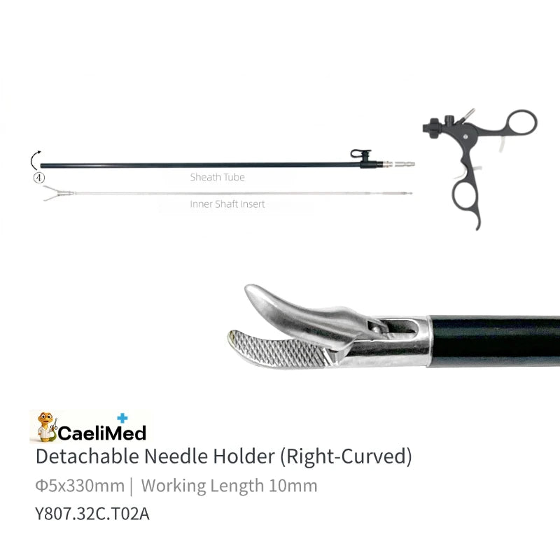 Detachable Laparoscopic Needle Holder Compatible with Storz, Reusable minimal invasive surgery Grasper Durable Design