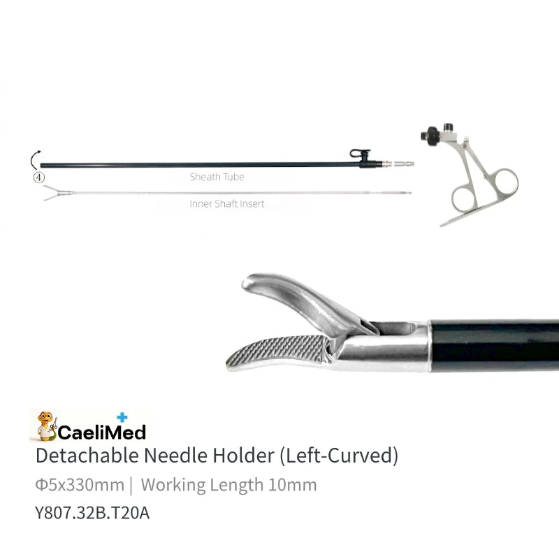 Detachable Laparoscopic Needle Holder Compatible with Storz, Reusable minimal invasive surgery Grasper Durable Design