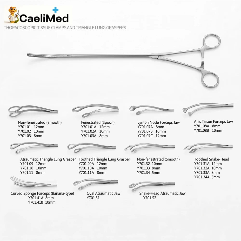 Reusable Thoracoscopic Needle Holder, Stainless Steel Thoracic Grasping Forceps for Thoracoscopy, Thoracotomy Surgery Practice