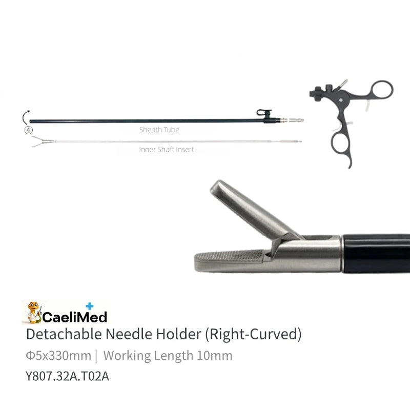Detachable Laparoscopic Needle Holder Compatible with Storz, Reusable minimal invasive surgery Grasper Durable Design