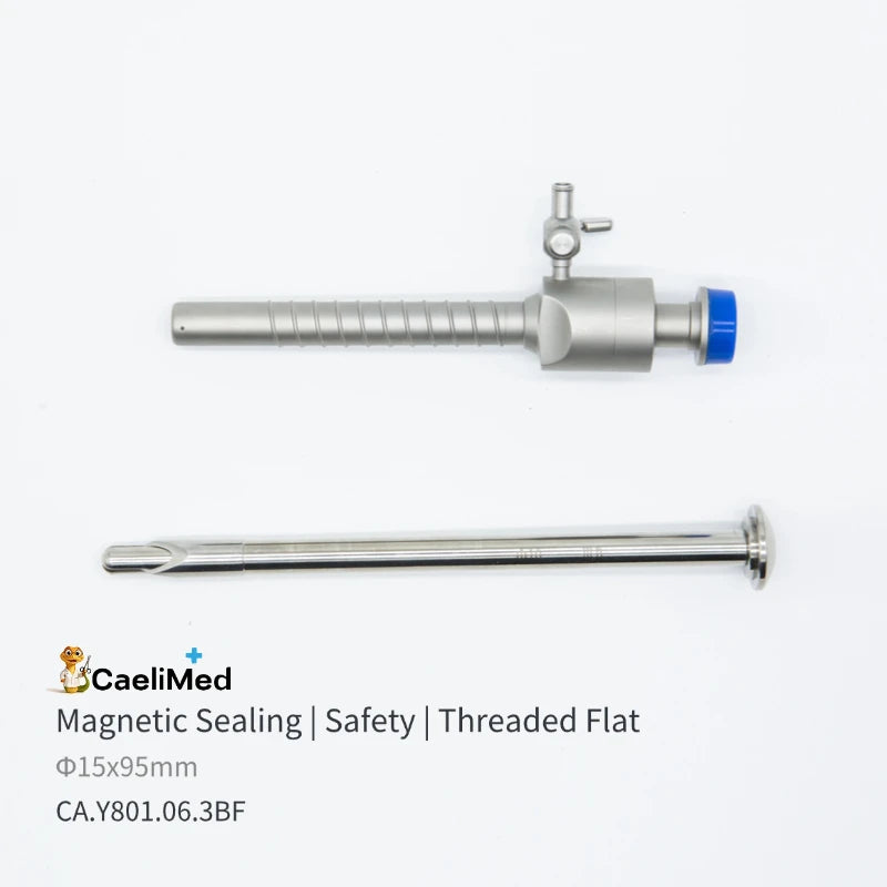 Reusable Laparoscopic Magnetic Sealing Trocar, Autoclavable Surgical Piercing Set with Flip-Seal Anti-Gas Leak Valve