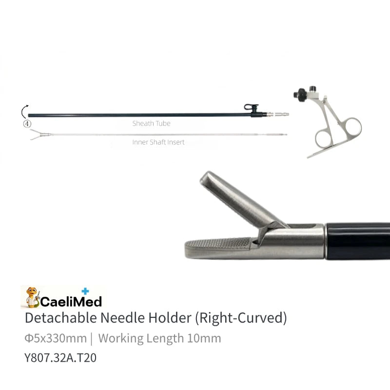 Detachable Laparoscopic Needle Holder Compatible with Storz, Reusable minimal invasive surgery Grasper Durable Design