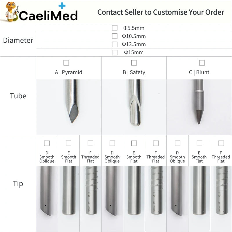 Reusable Laparoscopic Magnetic Sealing Trocar, Autoclavable Surgical Piercing Set with Flip-Seal Anti-Gas Leak Valve