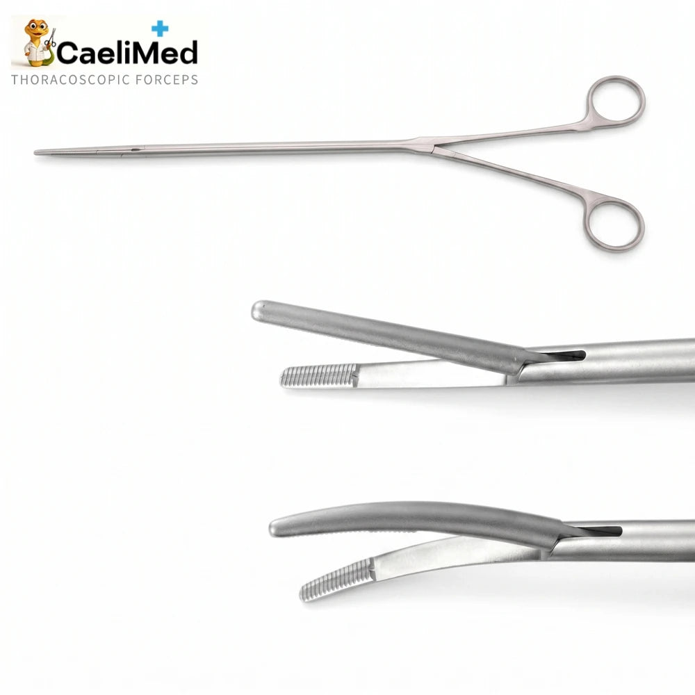Reusable Thoracoscopic Needle Holder, Stainless Steel Thoracic Grasping Forceps for Thoracoscopy, Thoracotomy Surgery Practice