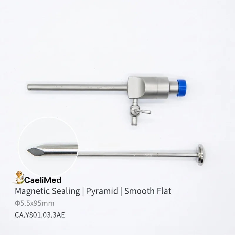 Reusable Laparoscopic Magnetic Sealing Trocar, Autoclavable Surgical Piercing Set with Flip-Seal Anti-Gas Leak Valve
