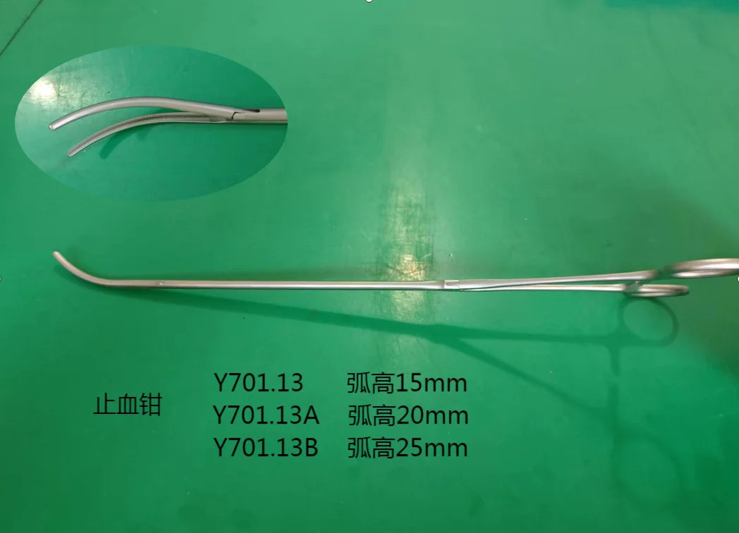 Stainless Steel Thoracic Surgical Hemostatic Forceps - Curved Kelly Clamp for Thoracoscopic Surgery, General Surgical Practice
