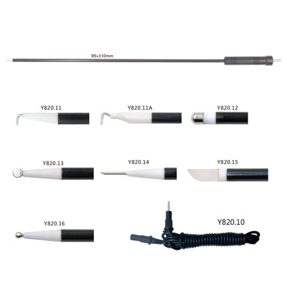 Reusable Laparoscopic L-Hook Monopolar Electrode with PFTE Tip, 3mm 5mm Pediatric Electrosurgical Hook, Minimally Invasive