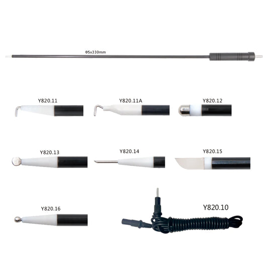 Reusable Laparoscopic L-Hook Monopolar Electrode with PFTE Tip, 3mm 5mm Pediatric Electrosurgical Hook, Minimally Invasive