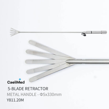 Reusable Fan-shaped Laparoscopic Retractor – 3/5-blade Stainless Steel Expanding Retractor for Surgery