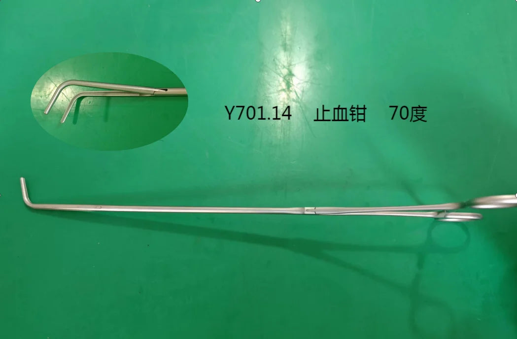 Stainless Steel Thoracic Surgical Hemostatic Forceps - Curved Kelly Clamp for Thoracoscopic Surgery, General Surgical Practice