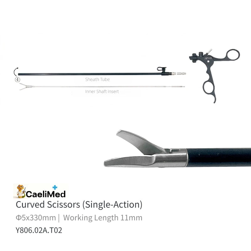 Detachable Laparoscopic Scissors Kit Compatible with Storz Durable Customized Design for Laparoscopic Minimally Invasive Surgery Training Single and Dual Action