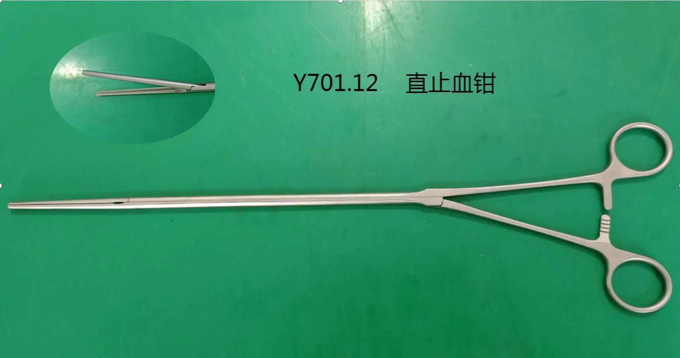 Stainless Steel Thoracic Surgical Hemostatic Forceps - Curved Kelly Clamp for Thoracoscopic Surgery, General Surgical Practice