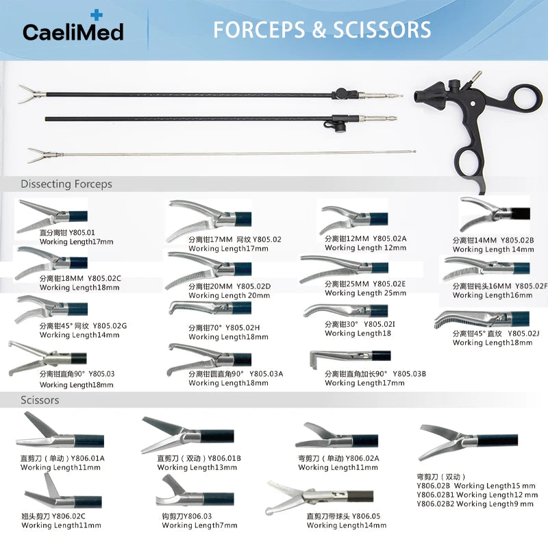 OEM/ODM Factory Direct Reusable Laparoscopic Forceps & Scissors, Detachable Kit Compatible with STORZ for Endoscopic Practice