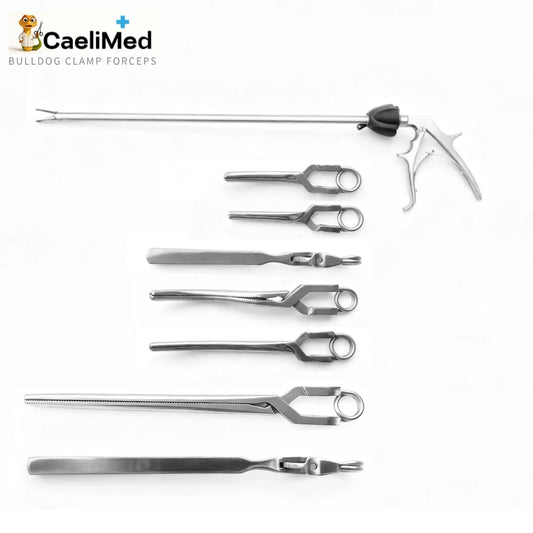 Bulldog Vascular Clamp Forceps, Medical Grade Stainless Steel Surgical Forceps for Vascular Surgery OEM ODM Available Factory Direct Surgical Instrument