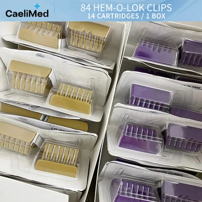 Hem-O-Lok Polymer Ligating Clips, 84 Clips/14 Cartridges Per Box, Non-absorbable Hemostatic Clips for Surgical Vessel Ligation