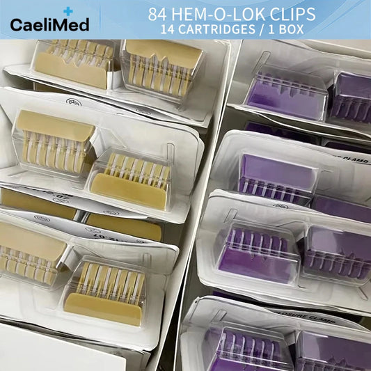 Hem-O-Lok Polymer Ligating Clips, 84 Clips/14 Cartridges Per Box, Non-absorbable Hemostatic Clips for Surgical Vessel Ligation