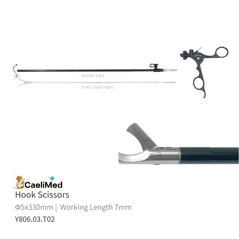 Detachable Laparoscopic Scissors Kit Compatible with Storz Durable Customized Design for Laparoscopic Minimally Invasive Surgery Training Single and Dual Action