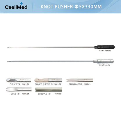 Reusable Laparoscopic Knot Pusher with Stainless Steel Close Open Tip Surgery Simulation Training Instruments endoscopic