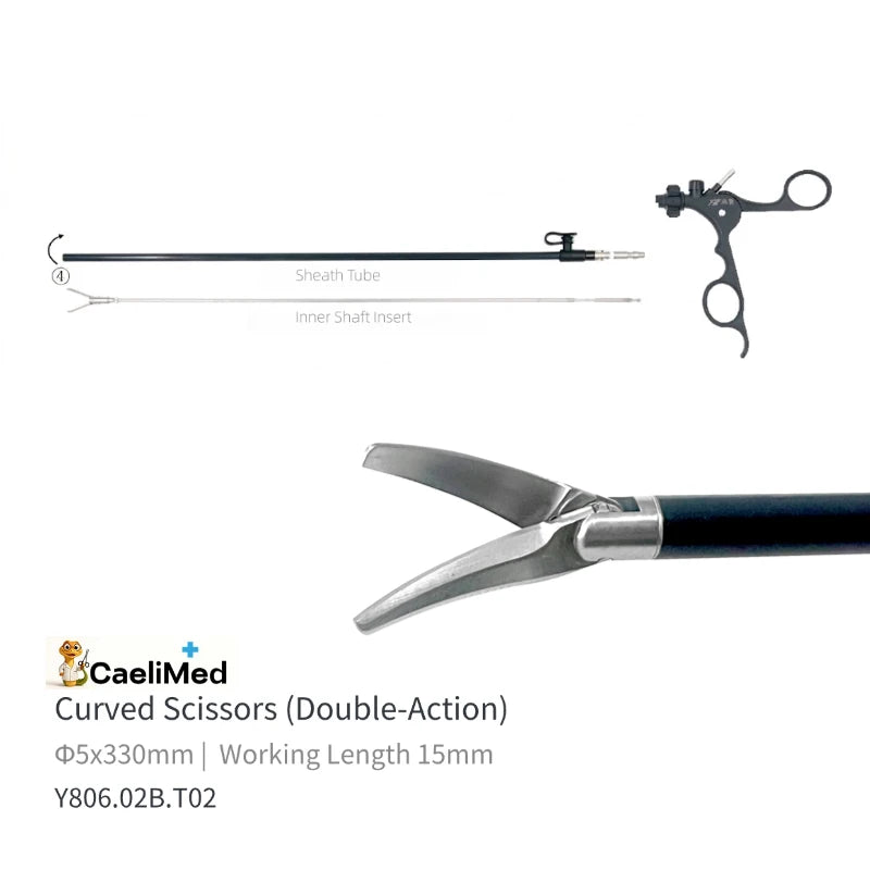 Detachable Laparoscopic Scissors Kit Compatible with Storz Durable Customized Design for Laparoscopic Minimally Invasive Surgery Training Single and Dual Action