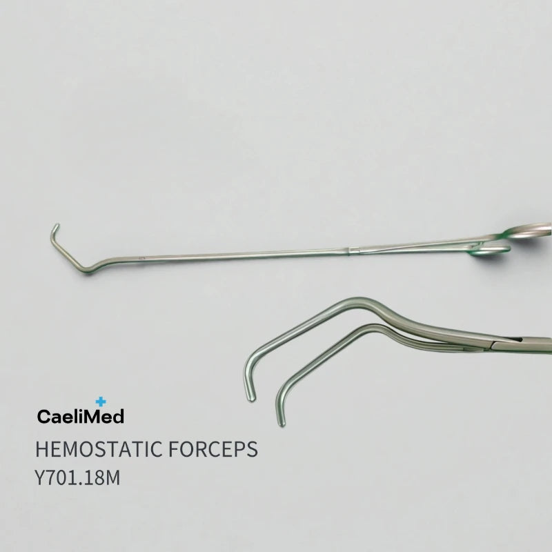Stainless Steel Thoracic Surgical Hemostatic Forceps - Curved Kelly Clamp for Thoracoscopic Surgery, General Surgical Practice