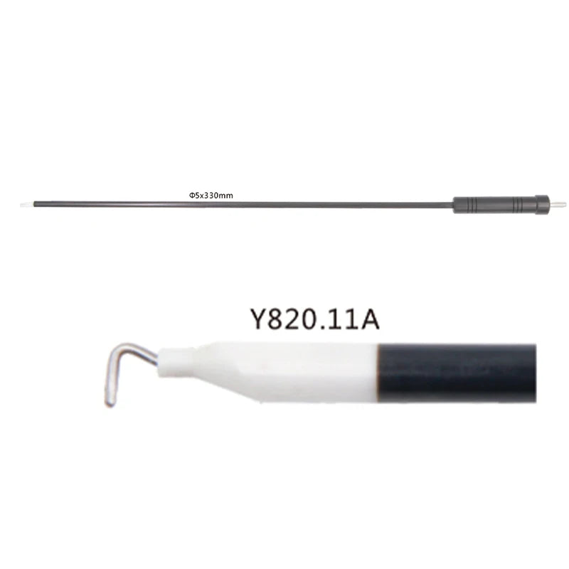 Reusable Laparoscopic L-Hook Monopolar Electrode with PFTE Tip, 3mm 5mm Pediatric Electrosurgical Hook, Minimally Invasive