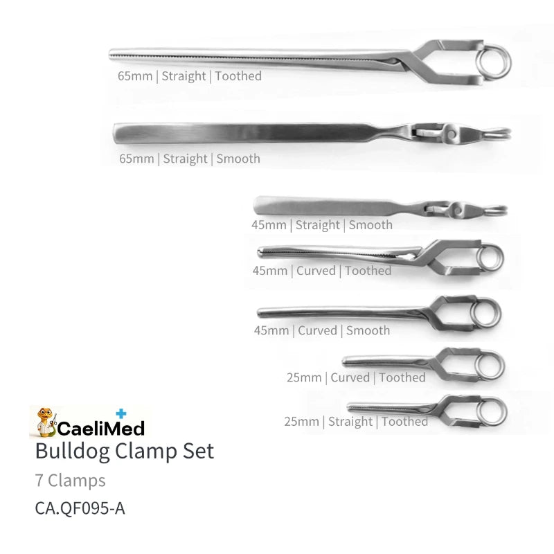 Bulldog Vascular Clamp Forceps, Medical Grade Stainless Steel Surgical Forceps for Vascular Surgery OEM ODM Available Factory Direct Surgical Instrument