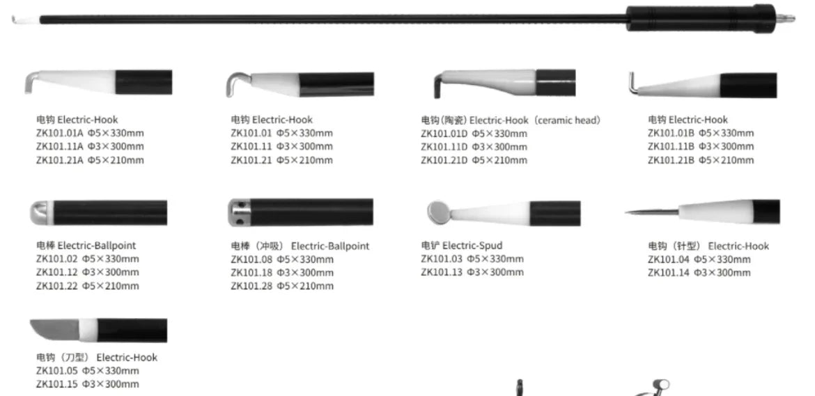 Reusable Laparoscopic L-Hook Monopolar Electrode with PFTE Tip, 3mm 5mm Pediatric Electrosurgical Hook, Minimally Invasive