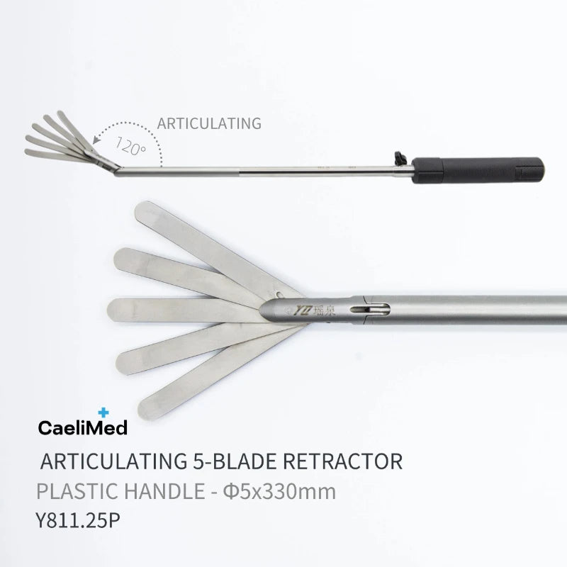 Reusable Fan-shaped Laparoscopic Retractor – 3/5-blade Stainless Steel Expanding Retractor for Surgery