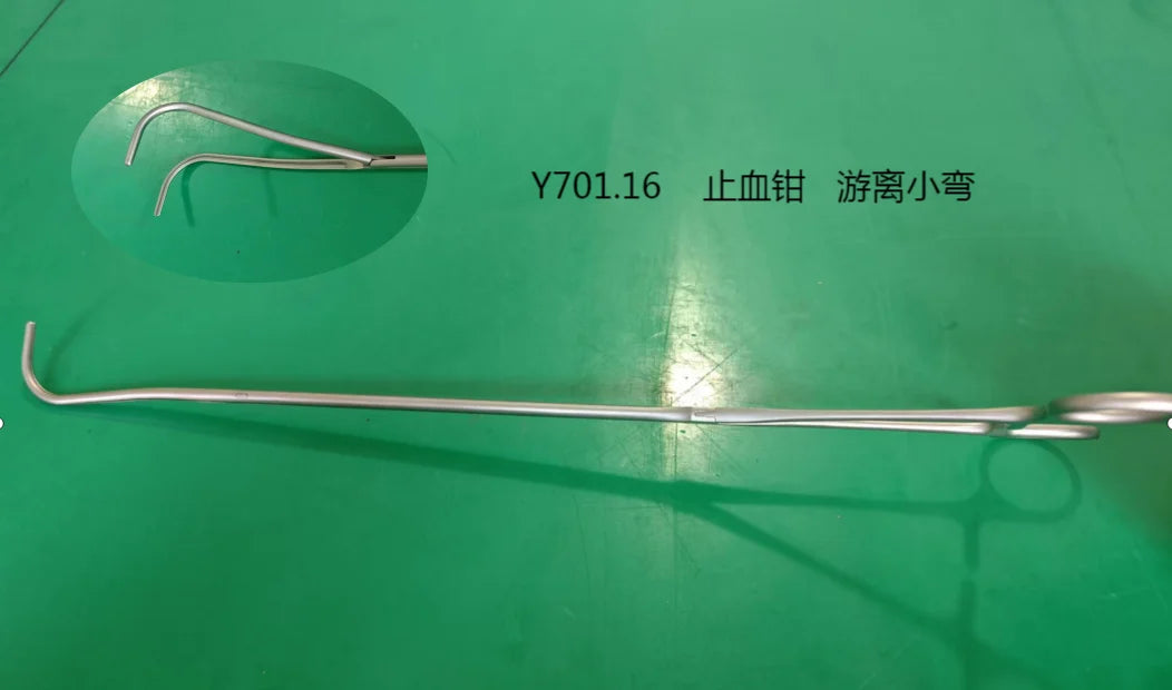 Stainless Steel Thoracic Surgical Hemostatic Forceps - Curved Kelly Clamp for Thoracoscopic Surgery, General Surgical Practice