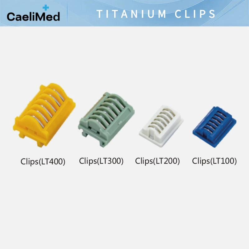 Titanium Ligating Clips, 120pcs per Box LT100 LT200 LT300 LT400, Hemostatic Clips for Laparoscopic Minimally Invasive Surgery