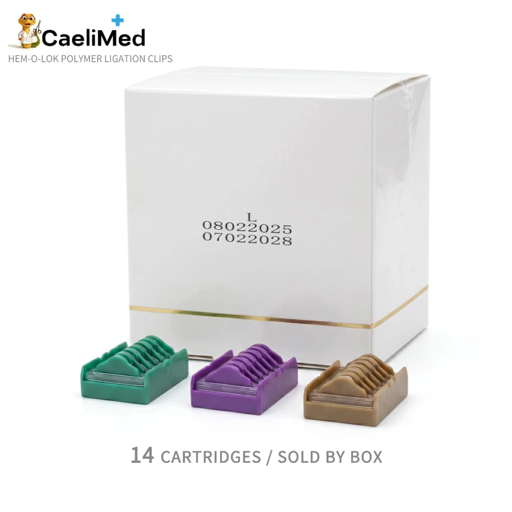 Polymer Ligating Clips, Hem-O-Lok 84 Clips/14 Cartridges Sold by Box, for Surgical Vessel Ligation, for Veterinary Surgery