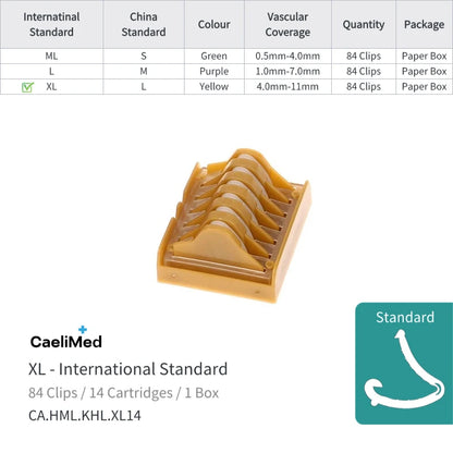Hem-O-Lok Polymer Ligating Clips, 84 Clips/14 Cartridges Per Box, Non-absorbable Hemostatic Clips for Surgical Vessel Ligation
