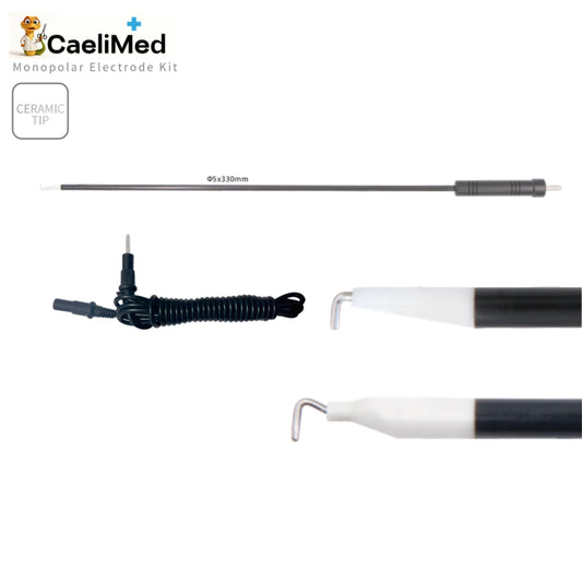 L-Hook Monopolar Electrode with Ceramic Tip 3mm 5mm Pediatric Electrosurgical Hook for Minimally Invasive Laparoscopic Pediatric Surgery